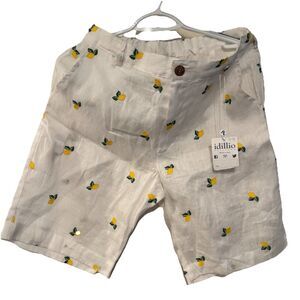 Idillio Positano Made in Italy 100% Linen Mens Shorts Medium (29in) Lemons